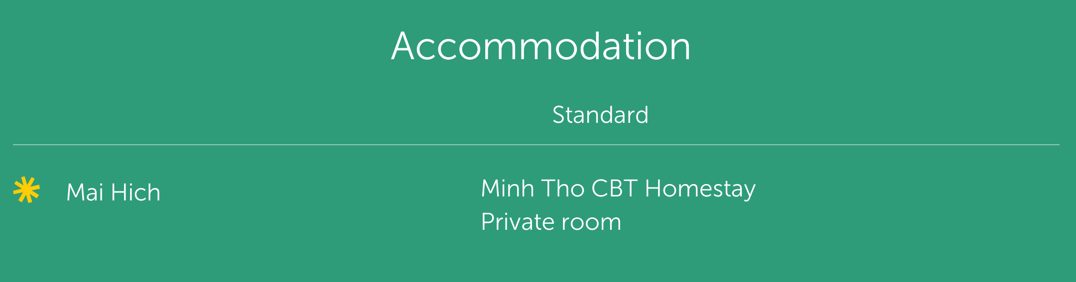 accommodation list