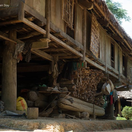 wooden stilt house