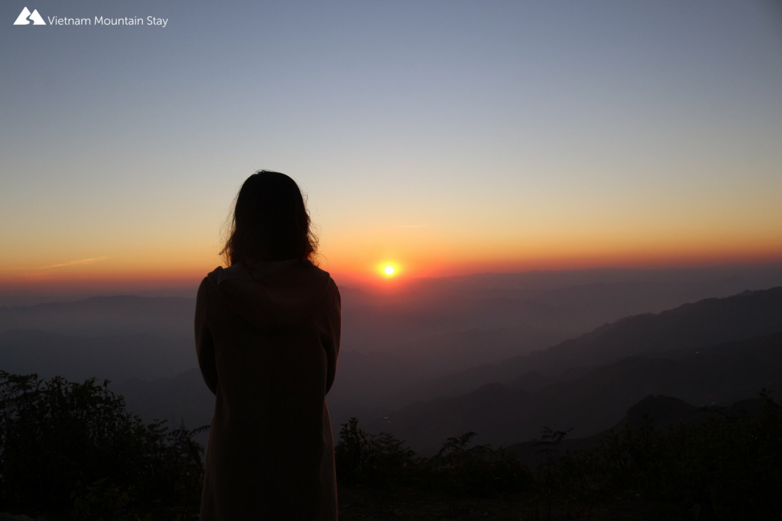 watching sunset over summit