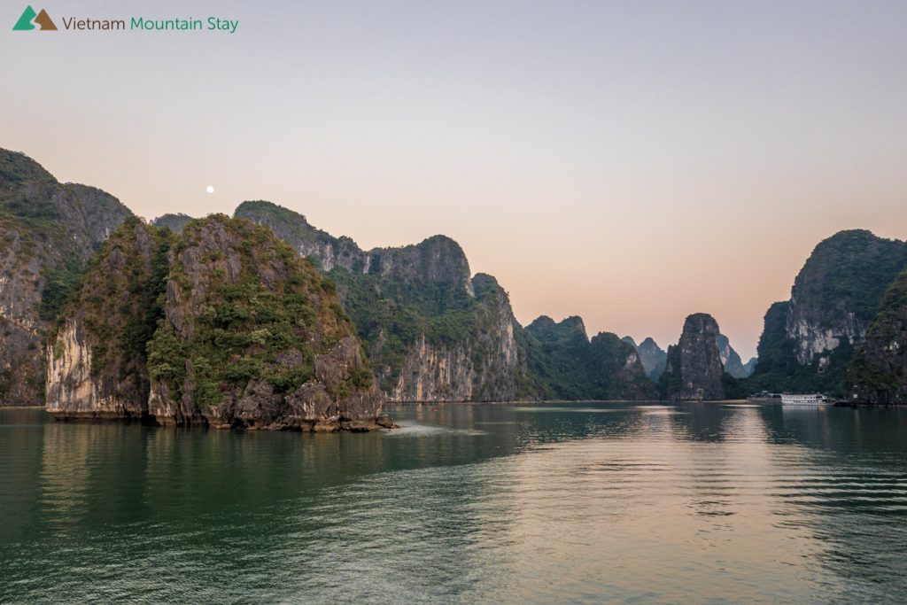 Ha Long Bay during sunset